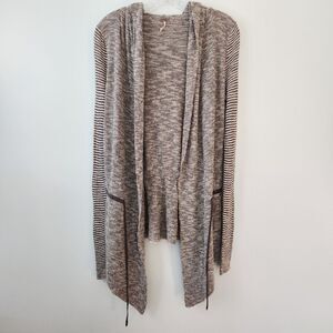Free People Cardigan Womens XS Gray Heather Knit Tie Front Cozycore Classic Chic
